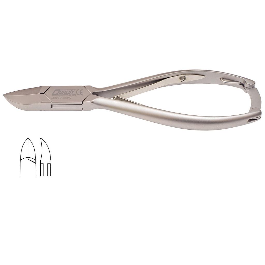 QUALITY PLUS® Pince à ongles à dble ressort /barrure-mors courbé inox - 14cm