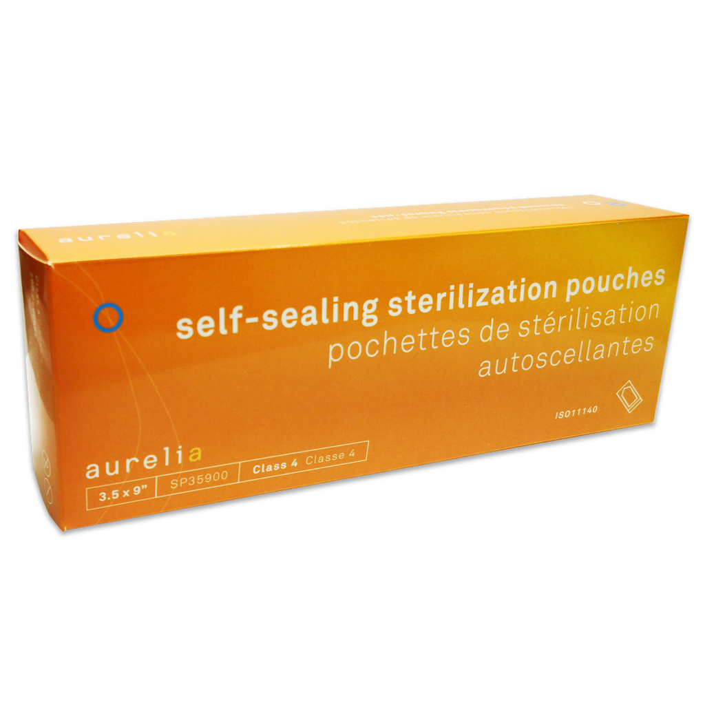 AURELIA® Self-sealing sterilization pouches - 3½'' x 9'' (200) Blue