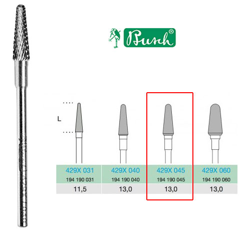 [2429X045] BUSCH® Carbide bur - Medium double cut